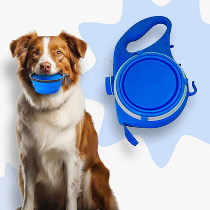 PfotenLove 2-in-1 Trinkflasche mit Napf – Tragbare Wasserflasche für Hunde
