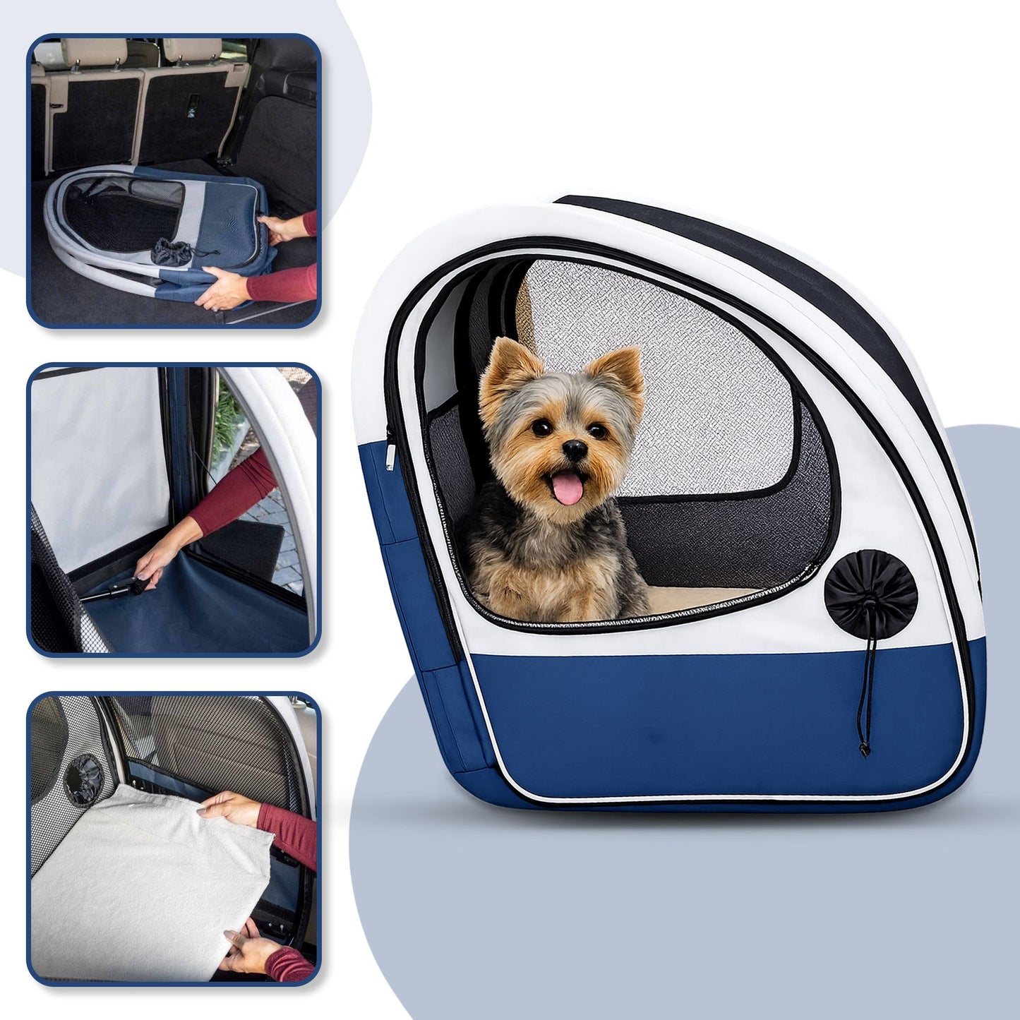 PfotenLove Auto-Hundebox – Faltbare Transportbox für sichere Autofahrten mit deinem Hund